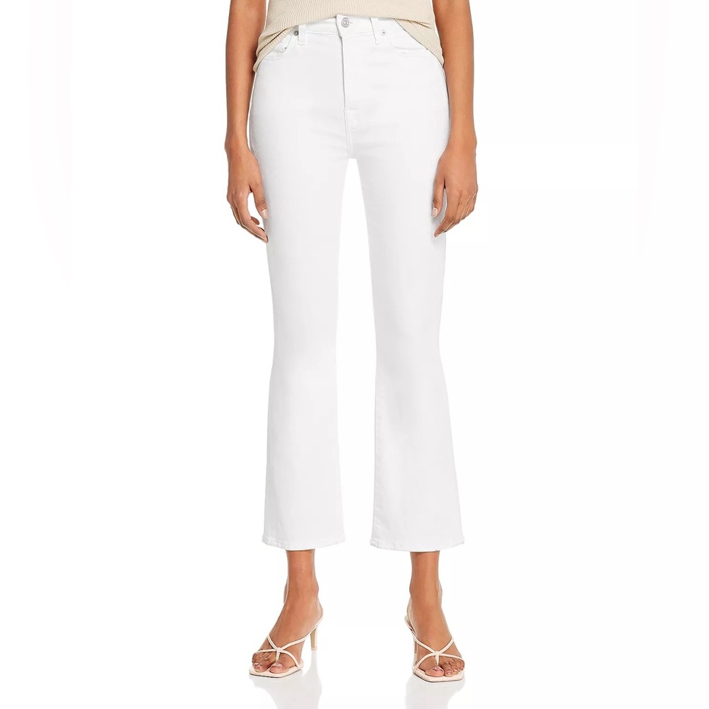 7 For All Mankind High-Rise Stretch Slim Kick-Flare Jeans COLOR Luxe White sz 31
